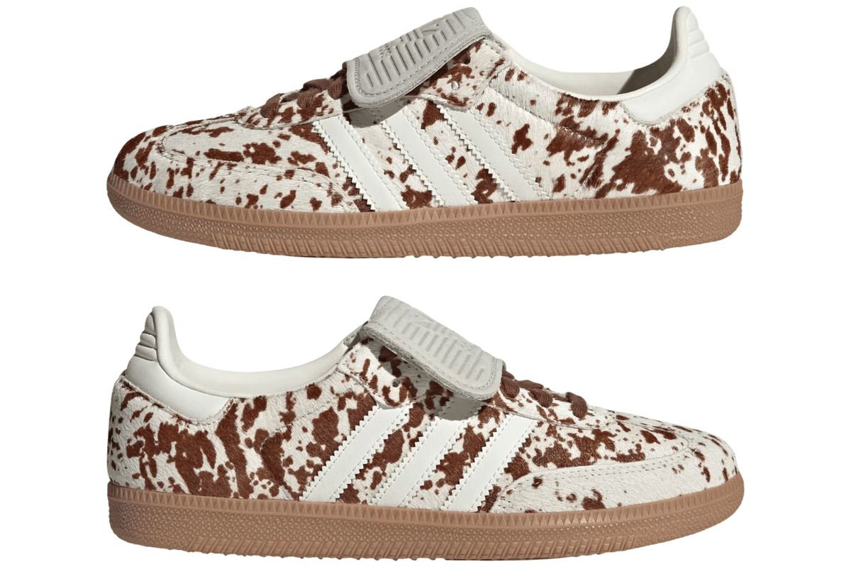 Tênis Adidas Samba LT Cow Print Brown White Marrom