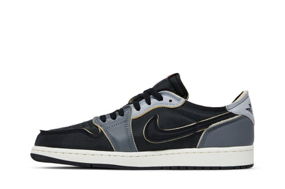 Tênis Nike Air Jordan 1 Low OG EX Black and Smoke Grey Cinza