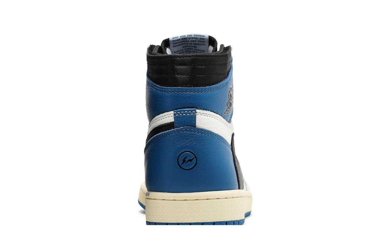Tênis Nike Air Jordan 1 Retro High Fragment Design x Travis Scott Couro Branco Azul