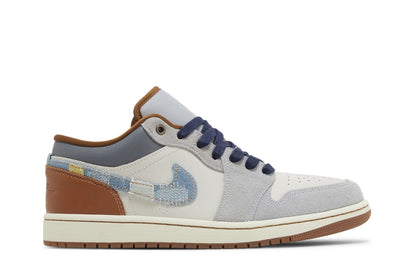 Tênis Nike Air Jordan 1 Low SE Repaired Denim Swoosh Azul