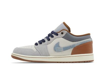 Tênis Nike Air Jordan 1 Low SE Repaired Denim Swoosh Azul