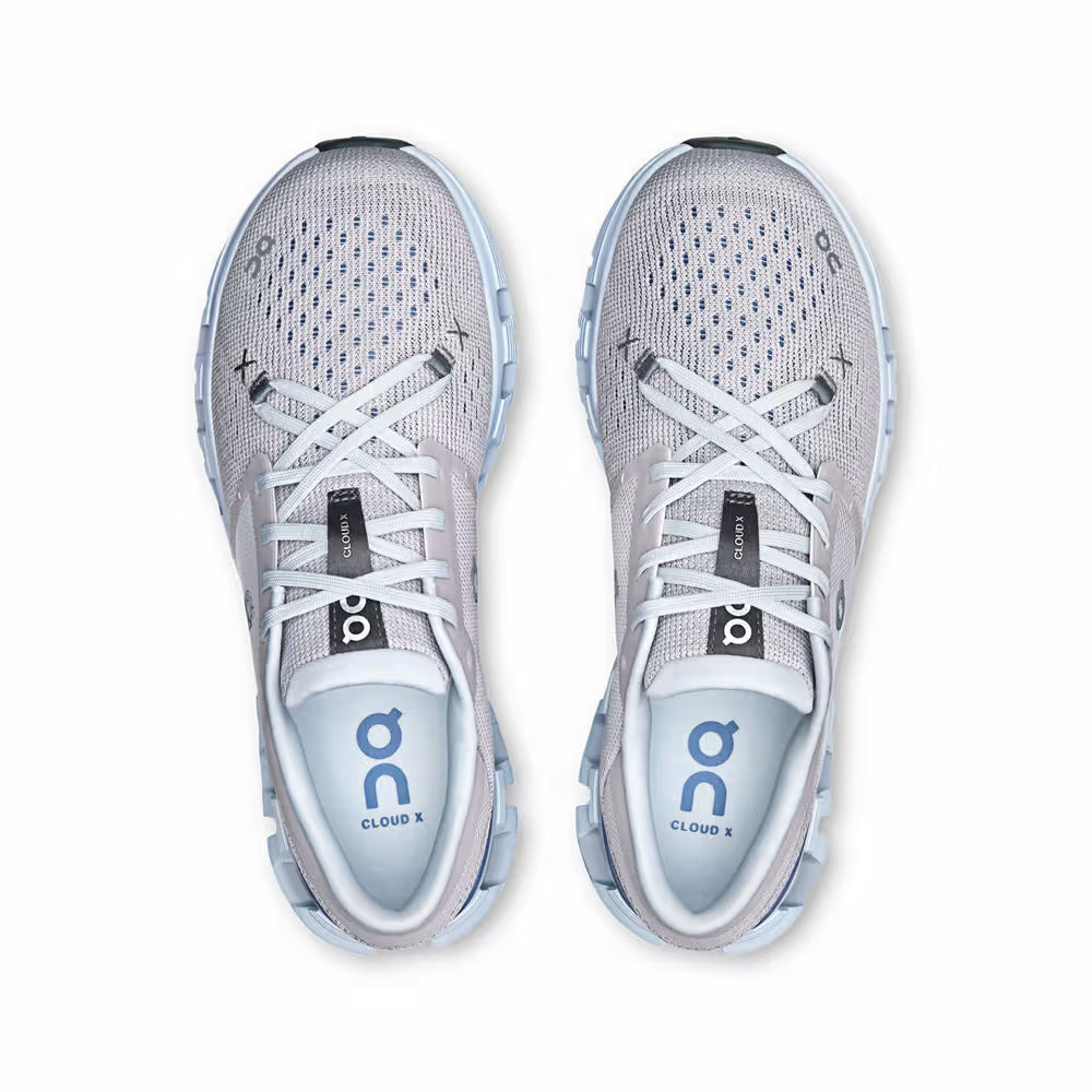 Tênis On Running Cloud X 4 Prata Azul Claro