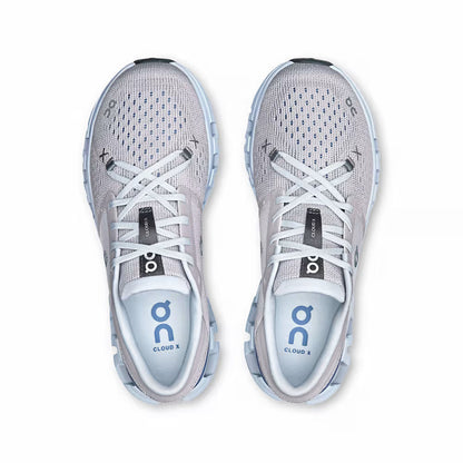 Tênis On Running Cloud X 4 Prata Azul Claro