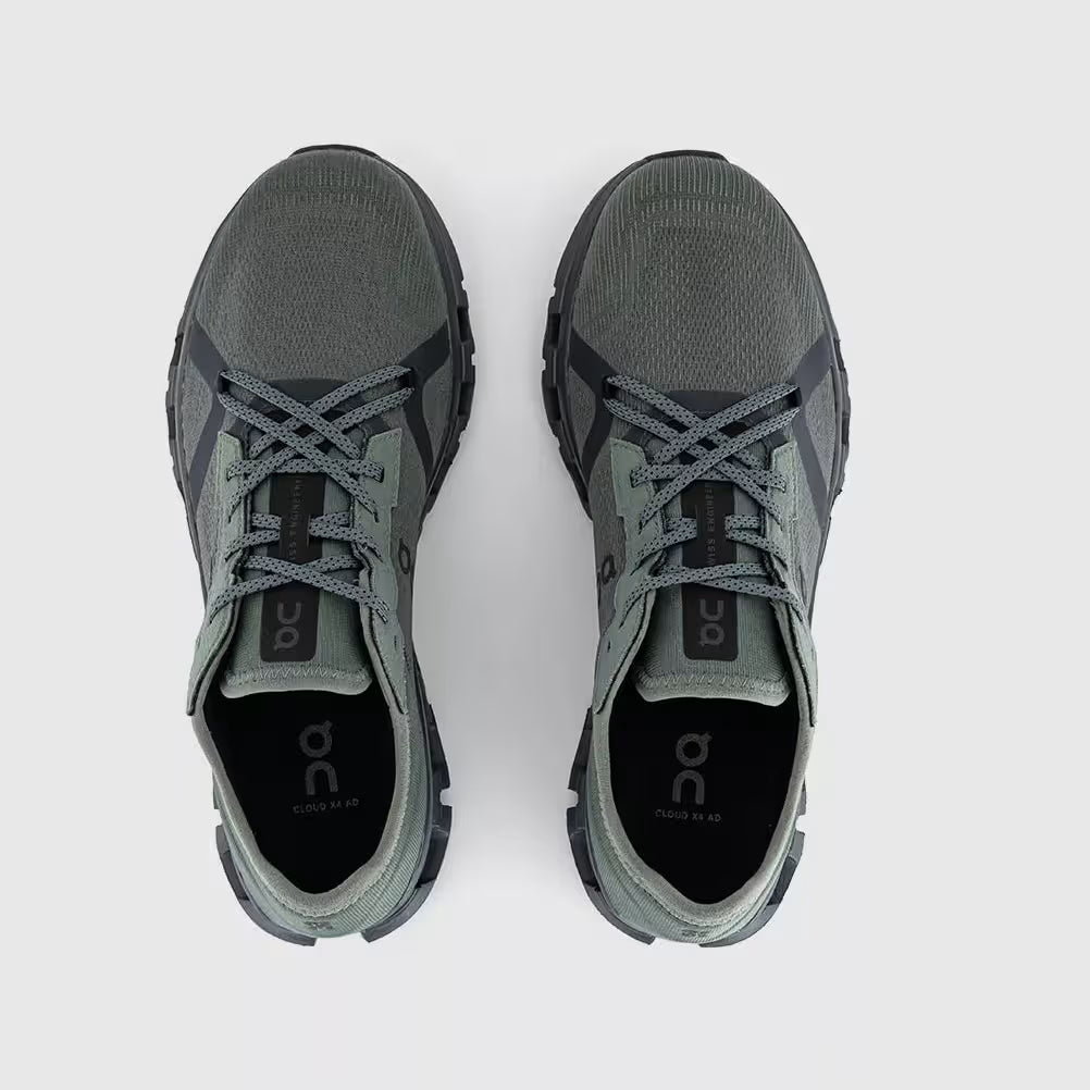 Tênis On Running Cloud X 4 Verde Olive Cinza