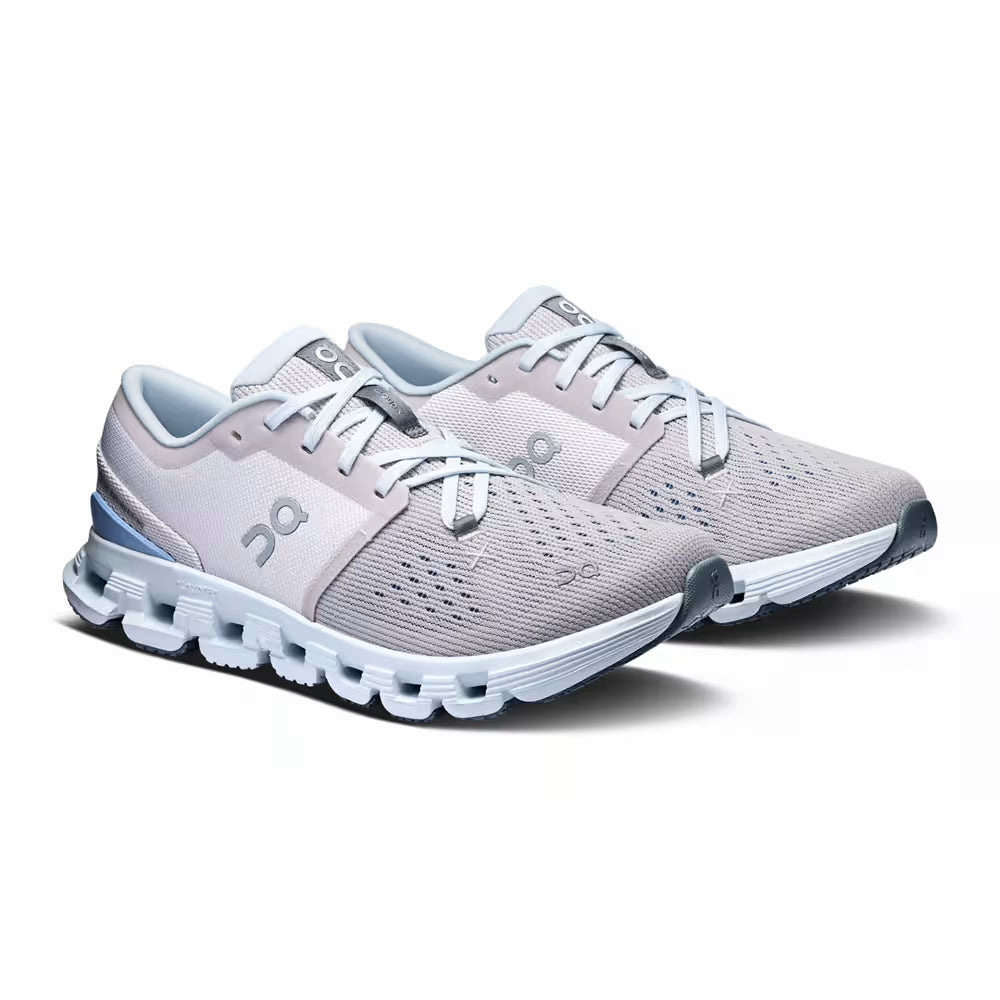 Tênis On Running Cloud X 4 Prata Azul Claro