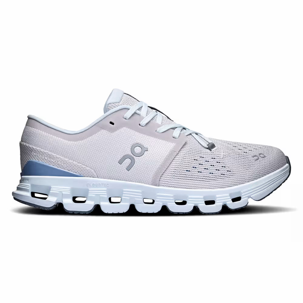 Tênis On Running Cloud X 4 Prata Azul Claro