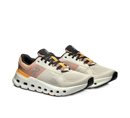 Tênis On Running Cloudrunner 2 Creme Marrom Laranja