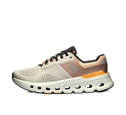 Tênis On Running Cloudrunner 2 Creme Marrom Laranja