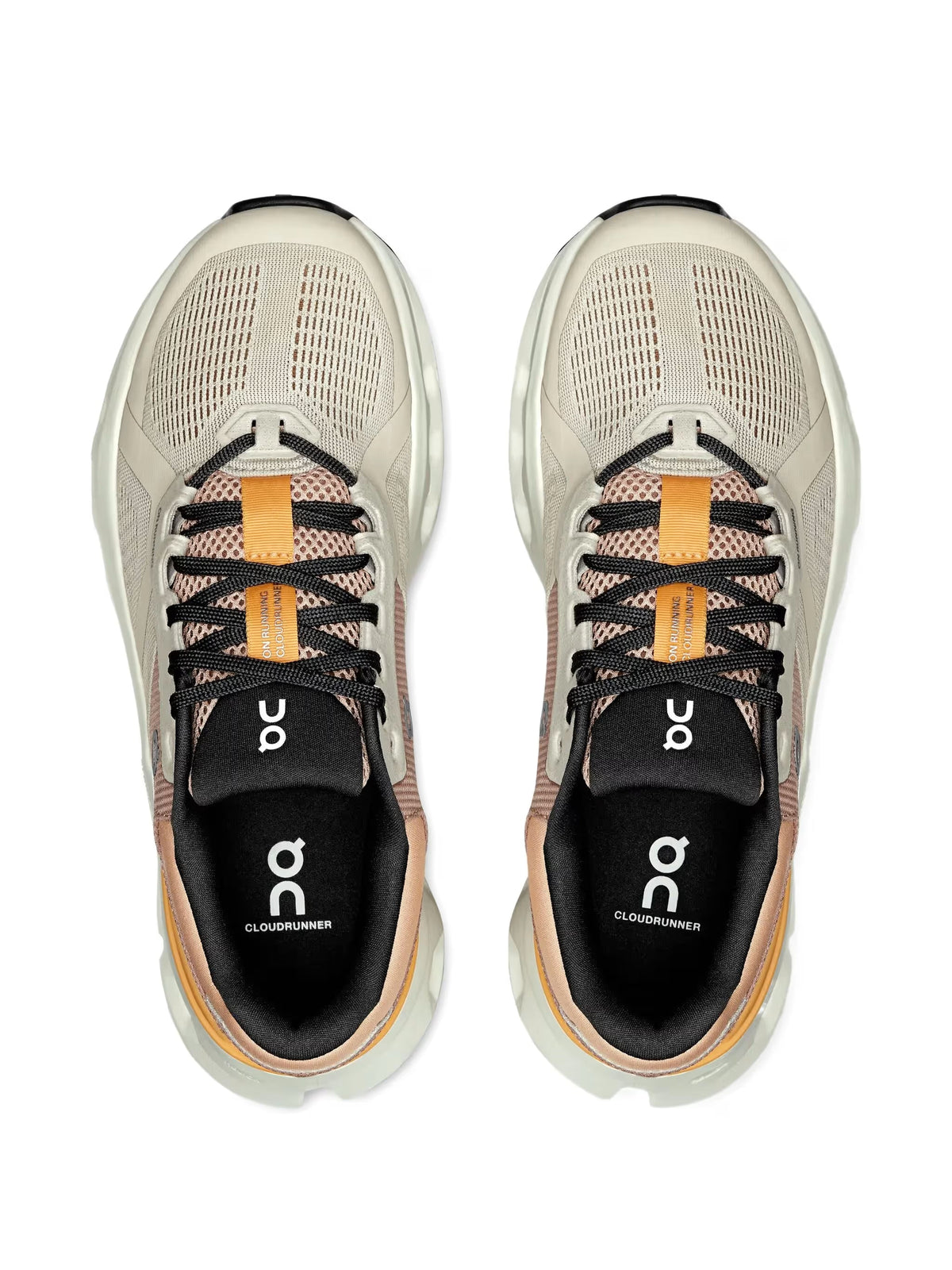 Tênis On Running Cloudrunner 2 Creme Marrom Laranja