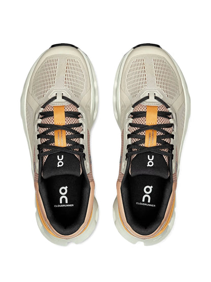 Tênis On Running Cloudrunner 2 Creme Marrom Laranja