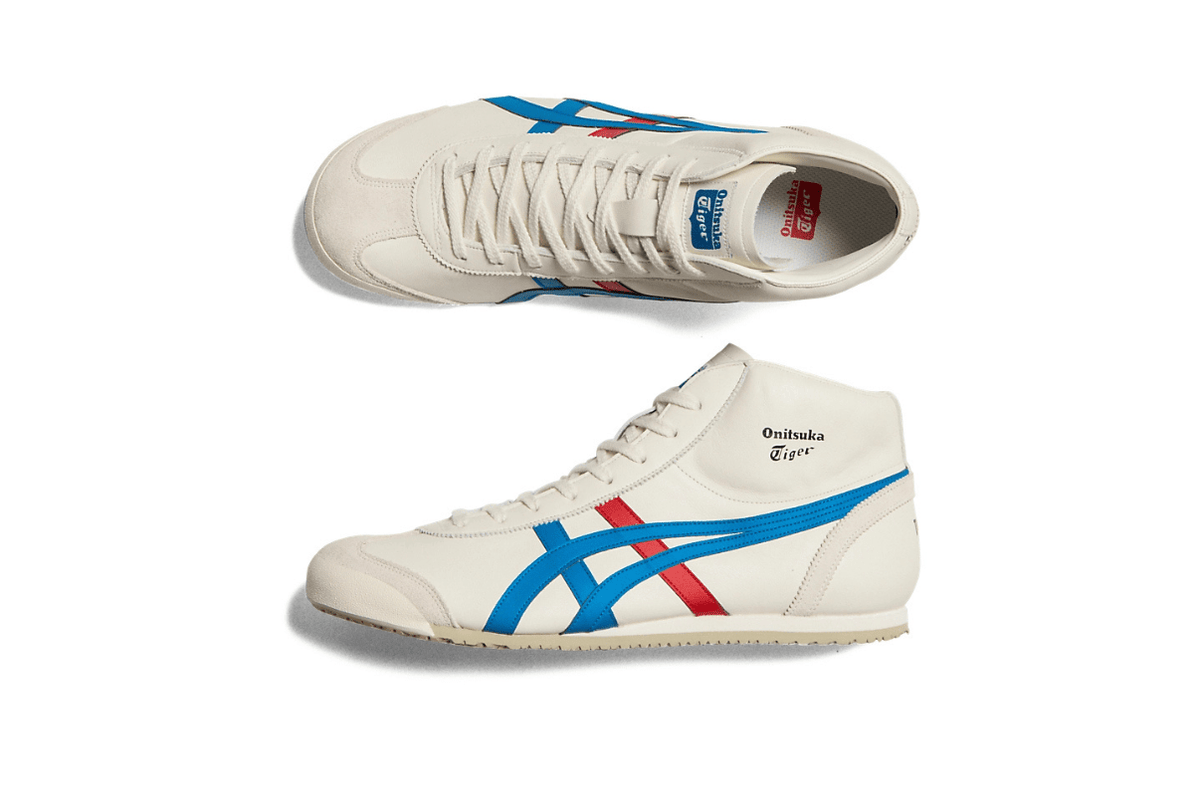 Tênis Onitsuka Tiger Mexico Mid Runner Cream Directoire Blue Bege