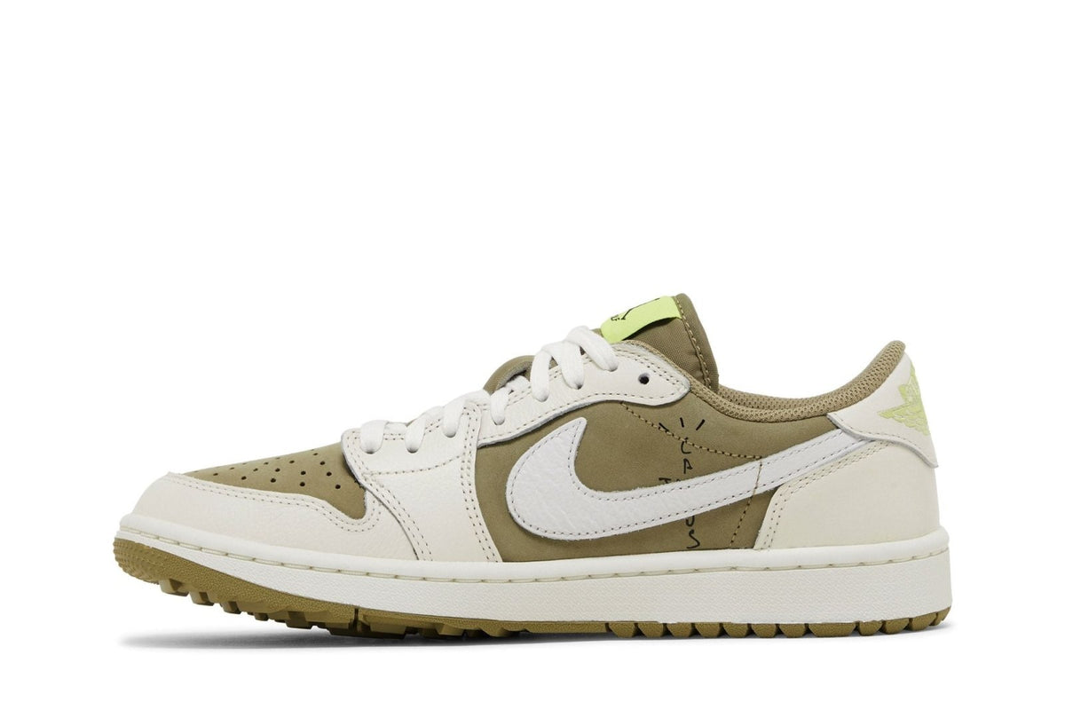 Tênis Nike Travis Scott x Air Jordan 1 Low Golf Neutral Olive Verde